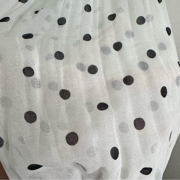 Zara White Polka Dot Mini Dress Size Medium - Picture 8 of 16